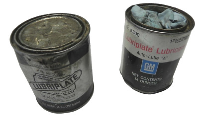 1950-70s GM DEALERSHIP CHEVY LUBRIPLATE CANS GM #1052196