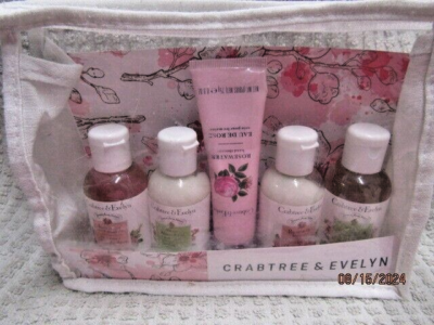CRABTREE & EVELYN~~SWEET ALMOND OIL & ROSEWATER~~6 PIECE TRAVEL