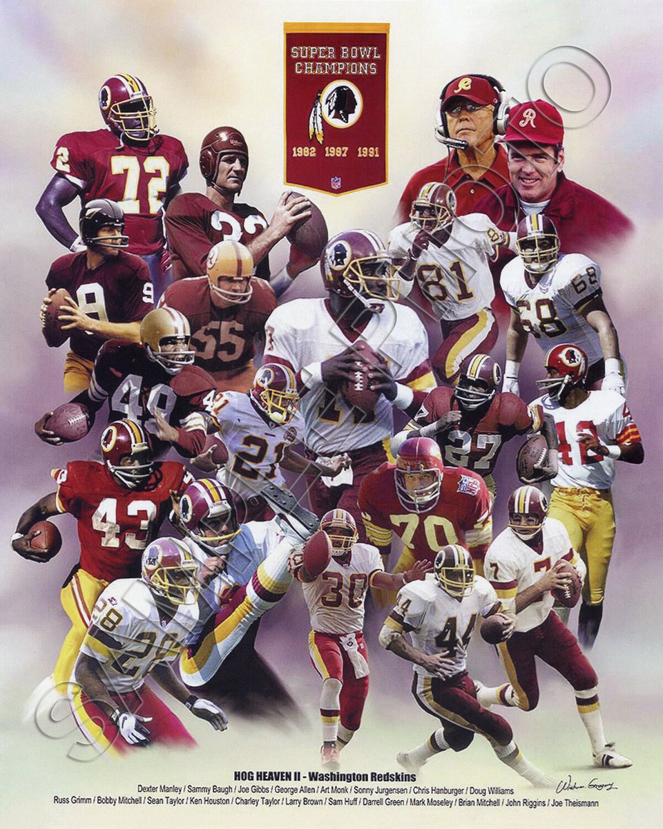 WASHINGTON REDSKINS LEGENDS HOG HEAVEN SUPER BOWL 8X10 TEAM PHOTO