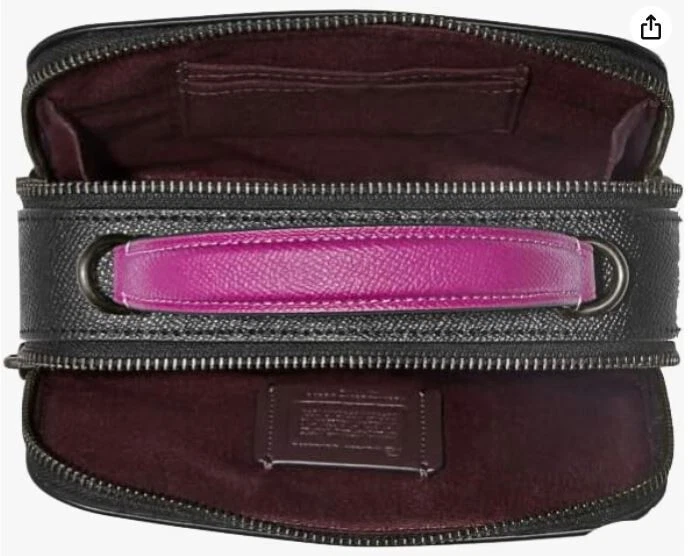 Borsa a tracolla Coach x Disney Maleficent motivo villain nuova con etichette nera C376