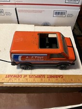 Vintage TONKA AJ Foyt Racing Team Van 1970s PRESSED STEEL Made in USA 9 inches
