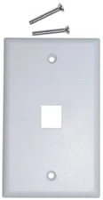 Lot10 Keystone flush Wall face Plate,1/One/Single mount Hole/Jack/Port{WHITE/WH