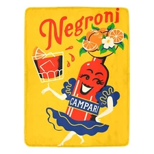 Vintage Style Campari Negroni Retro Art Cocktail Ultra-Soft Micro Fleece Blanket