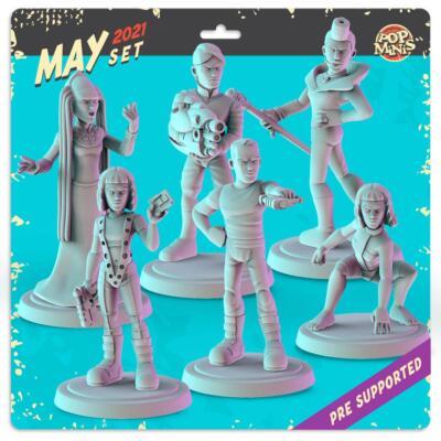 Fifth Element Sci-Fi Heroes 36mm Tabletop RPG Miniatures 3D Printed Resin Set