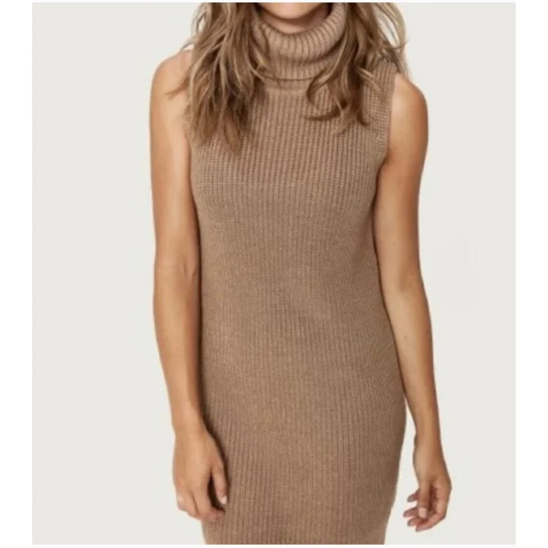 lole sleeveless turtleneck chunky knit dress sweater