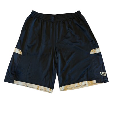 Vintage Nike Lebron Athletic Shorts Black Gold 3XL 228169-010