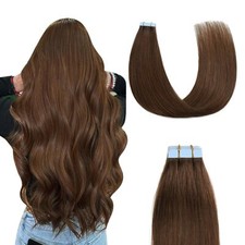 Sunya Tape in Hair Extensions 16 inches Silky Straight Remy Human Hair Seamle...