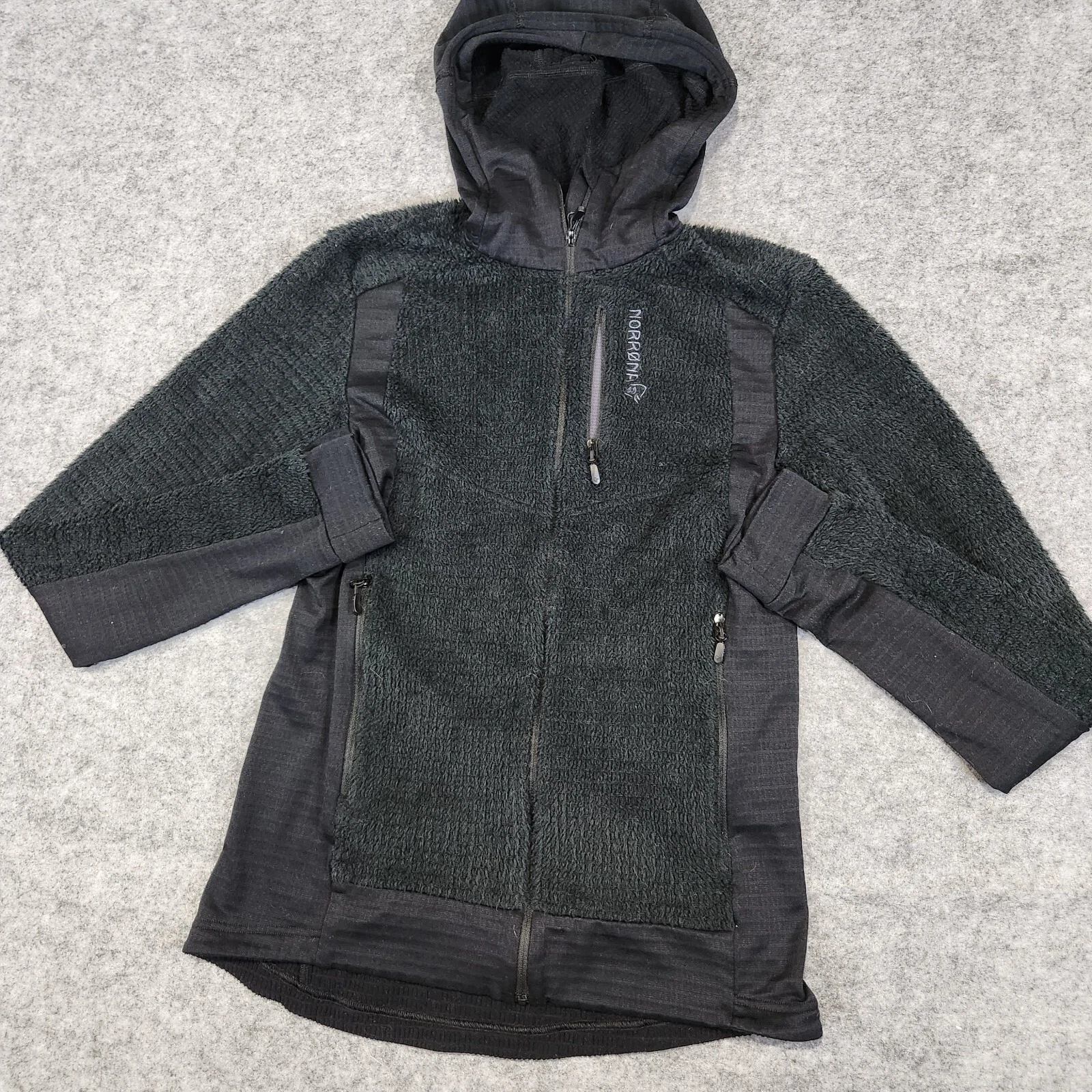 norrona falketind alpha120 full zip hooded fleece polartec jacket