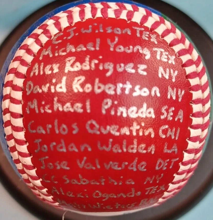 BÉISBOL PINTADO A MANO 2011 LIGA AMERICANA EQUIPO ESTELAR ORTIZ JETER CABRERA + Foto 4 de 4