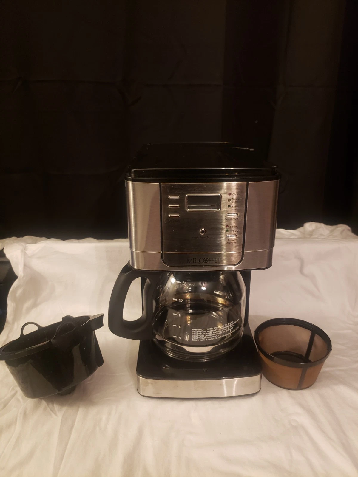 Mr. Coffee JWX31 12-Cup Coffee Maker Base | Stainless & Black | Tested & Working