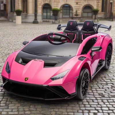24V Lamborghini Huracan STO Drift Ride On Auto Kinder Pink Fernbedienung EVA