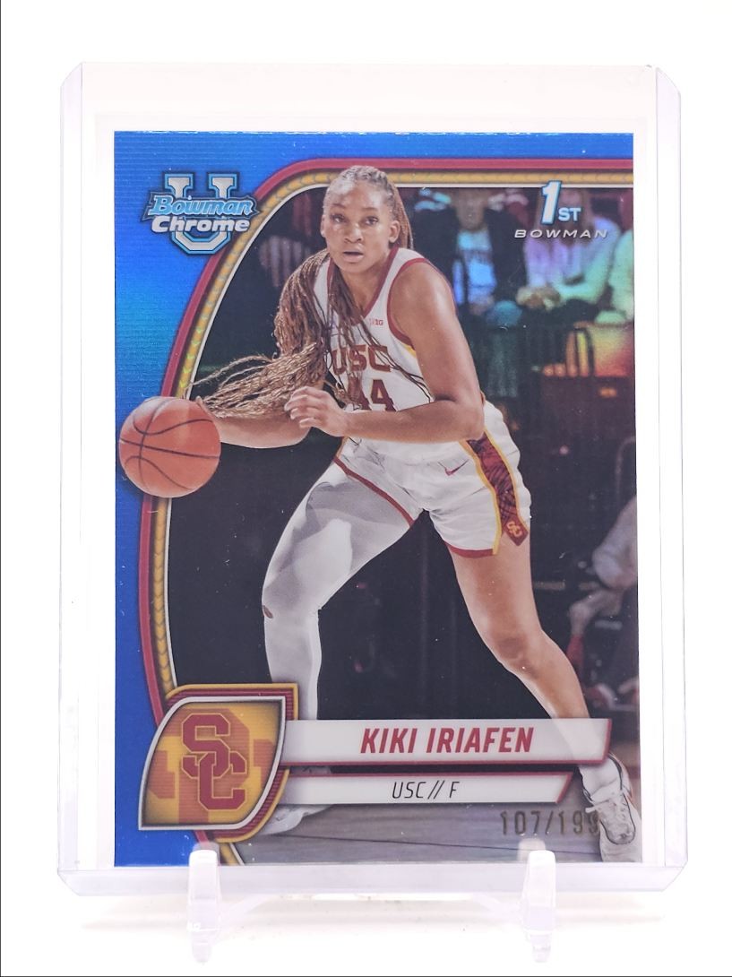 KIKI IRIAFEN 2024-25 BOWMAN UNIVERSITY CHROME 1ST BLUE USC /199 Q0902