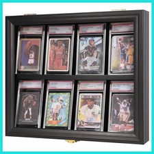8 Baseball Card Display Case - Lockable Sports Graded Card Display Case Wall ...