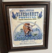 2011 Texas Bluebonnet Festival Poster Limited Edition Print Signed Daniel Adams