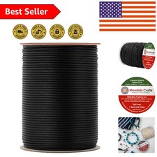 Durable 2mm Black Cotton Waxed Cord - Ideal for Jewelry and Crafts, 109 Yards