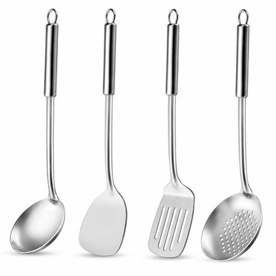 Pleafind Cooking Utensils Set - 4 Pcs Stainless Steel Kitchen Utensils Set wi...