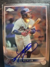 2022 Topps Chrome - Ozzie Albies #205 Refractor - Raw Auto No COA