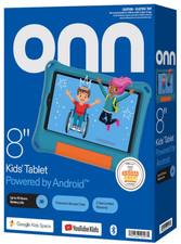 New onn 8" Kids Tablet 32GB 2024 Model Aqua Bumper Sleeve and Stand Included