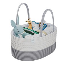 KiddyCare Diaper Caddy Organizer for Baby Nursery Basket with Handle Lid