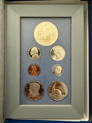 1986 PRESTIGE SET - United States Mint - 7 Coin Set - COA and Box