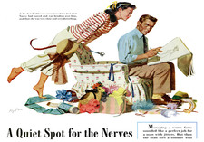 Retro Paar Skizze Poster Romantisch 50er Jahre Wandbild -...