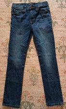 Lucky Brand Girls Youth Sz 12 Dark Wash Skinny Jeans With Adjustable Waist Band