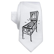 'Pinball Machine' White Tie / Necktie with Gift Box (AT00010440)