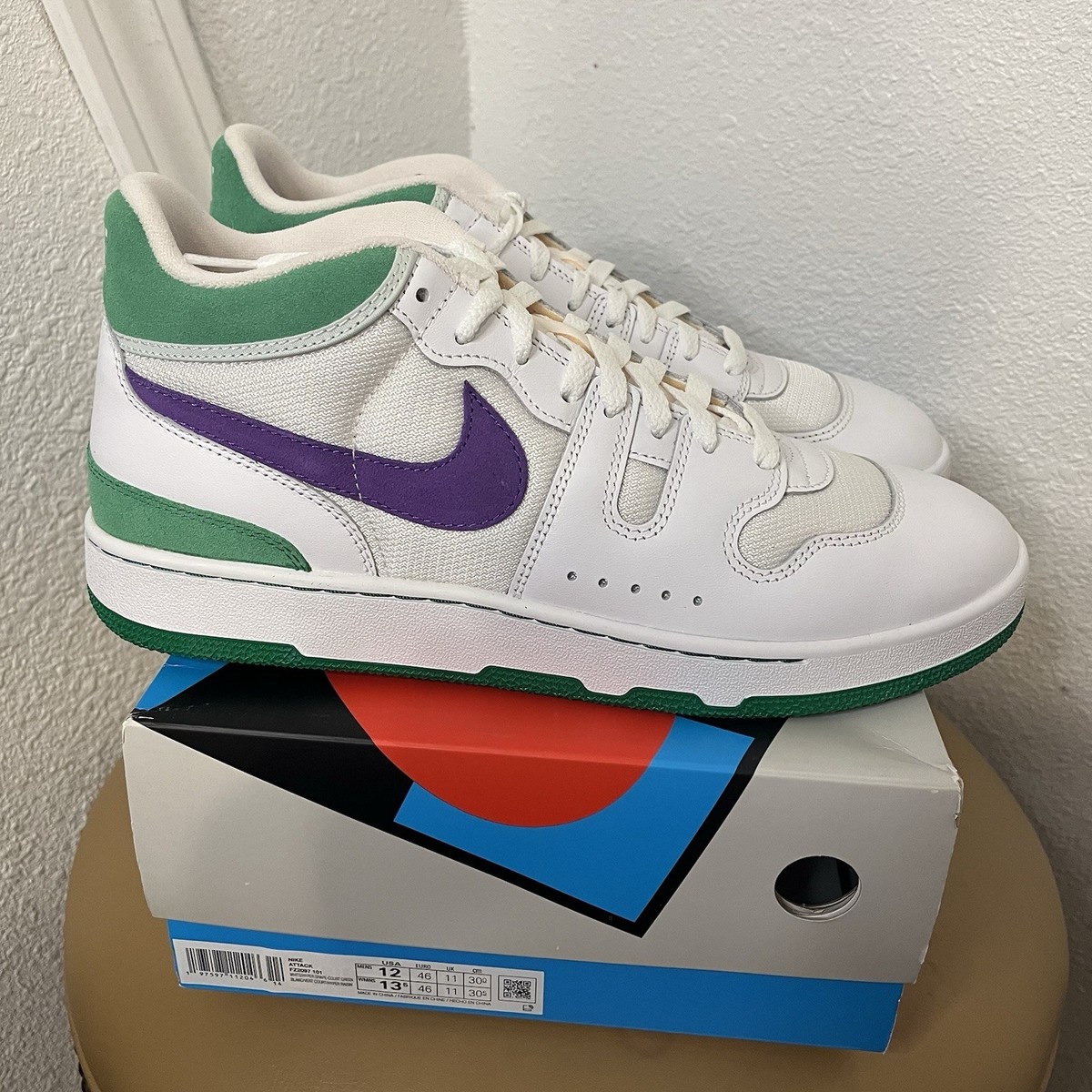 Nike Mac Attack Wimbledon FZ2097-101 White/Grape/Court Green  display picture 3