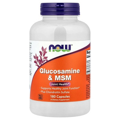 Now Foods Glucosamine MSM 180 Veg Capsules GMP Quality Assured - 2 PACK