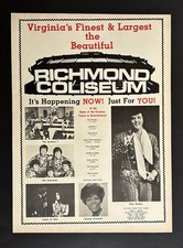 Richmond Coliseum The Jackson 5, Elvis Presley, Sonny & Cher 1972 Poster Type Ad
