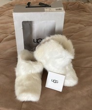 UGG Amary White Faux Fur Slipper Booties Women s Size 7 NEW