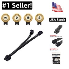 Dual 6-Pin Female to 8-Pin Male PCIe Power Adapter Cable, 9-Inch Braided Design