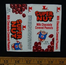 [ 1970s Luden's SUPER NUT Chocolate Peanuts - Vintage CANDY BOX - Super Hero ]