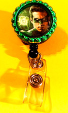Super Hero Green Lantern Id badge holder retractable alligator clip
