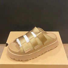 Ugg GoldenGlow Dark Sand Slide Sandals Shoes Heels Flats Size 8 10 11 NEW