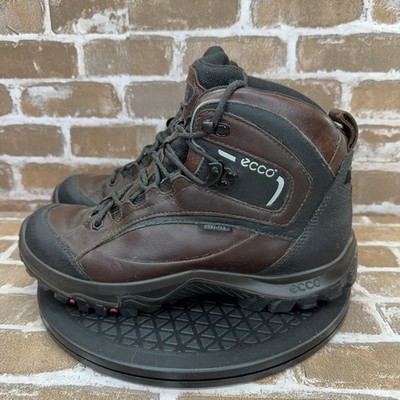 ECCO Receptor Brown Leather Gore-tex Waterproof Hiking Boots EU43 Mens Size 9