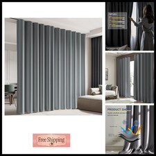cbsroro Room Divider Blackout Curtain Track 120x84 Inch 1 Panel Light Grey