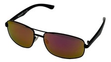 Timberland Sunglass Mens Black Rectangle Aviator, Multi Mirror Lens TU00024. 1U