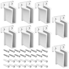 COBATANG 8pcs Wire Shelf End Brackets, White Plastic Wall Mount Closet Shelve...