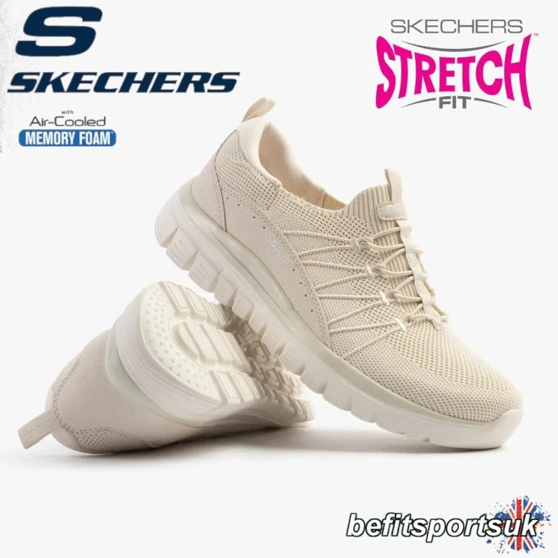 SKECHERS WOMENS SHOES BEIGE GRACEFUL LADIES MEMORY FOAM SLIP ON TRAINERS UK 6 7
Opens in a new windo