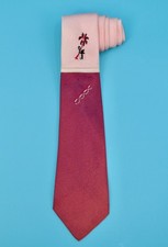 VTG Men's 1950s Pink  Purple Flamingo Themed Necktie 50s Tie
