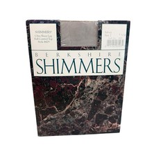 1990 Berkshire Shimmers Full Control Top Ultra Sheer Leg Pantyhose Silver Size 2