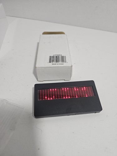  Programmable Scrolling Red LED Name Tag, Reusable Name Badge
