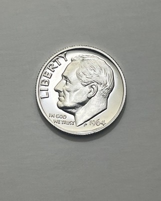 1964-P Philadelphia Proof Roosevelt Dime, US 10c Silver Coin