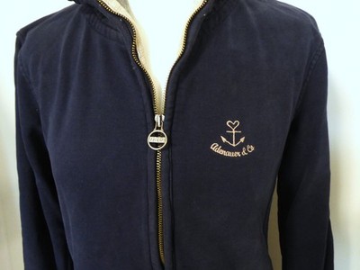 Adenauer & Co Sweatshirt Jacke Hoodie Größe M navy dunkelblau Wollkragen