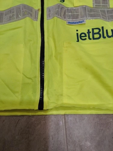 Adult JetBlue Airways Reflective Vest Tech Ops Crew Yellow Sz L image 5