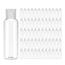 2oz Plastic Bottles with Lids, 200 Pcs Reusable Travel Containers (Transparent)