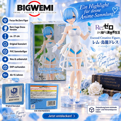 Furyu ReZero Figur Rem Exceed Creative Cage Dress Version 21 cm PVC Anime
