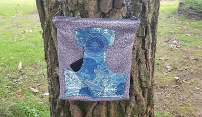 Handmade Viking Thor's Hammer Pocket Crossbody Handbag Purse - Mjolnir Vegvisir