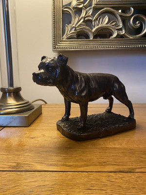 Staffordshire Bull Terrier Figurine Bronze Resin Ornament